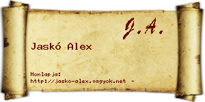Jaskó Alex névjegykártya